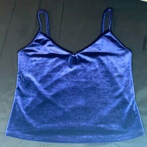 Forever 21 Fuzzy Blue String Crop Top